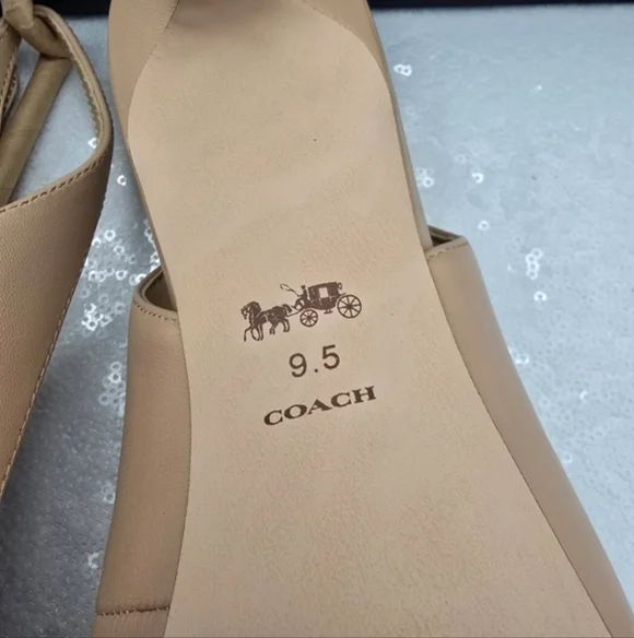 Coach Jillian Classic Slingback Closed Toe Low Heel Neutral Women's 9.5